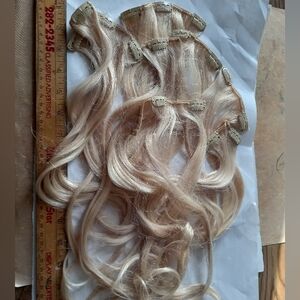 Blonde Hair Extensions with clips 14"